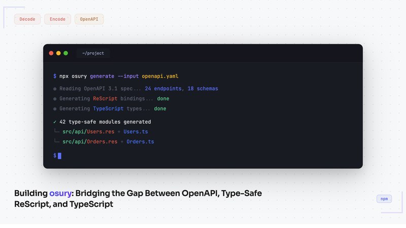Building osury: Bridging the Gap Between OpenAPI, Type-Safe ReScript, and TypeScript